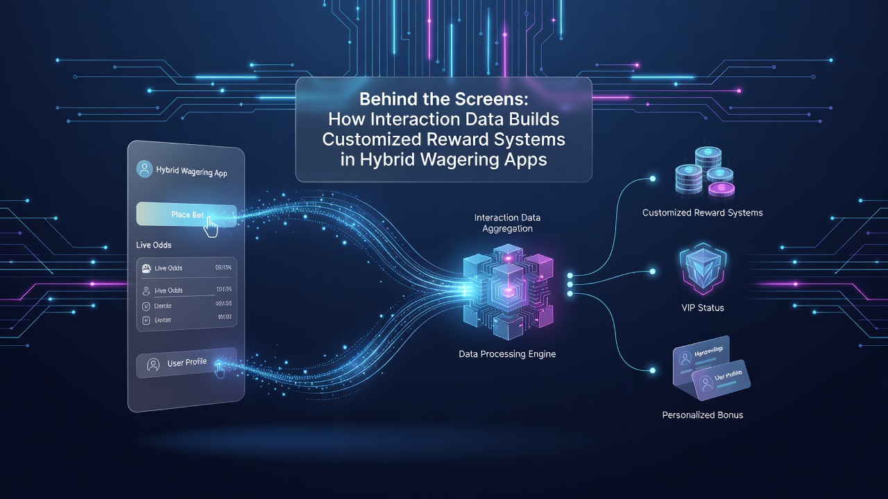 Mobile app interface showing user interaction metrics and reward customization dashboard in a hybrid wagering platform