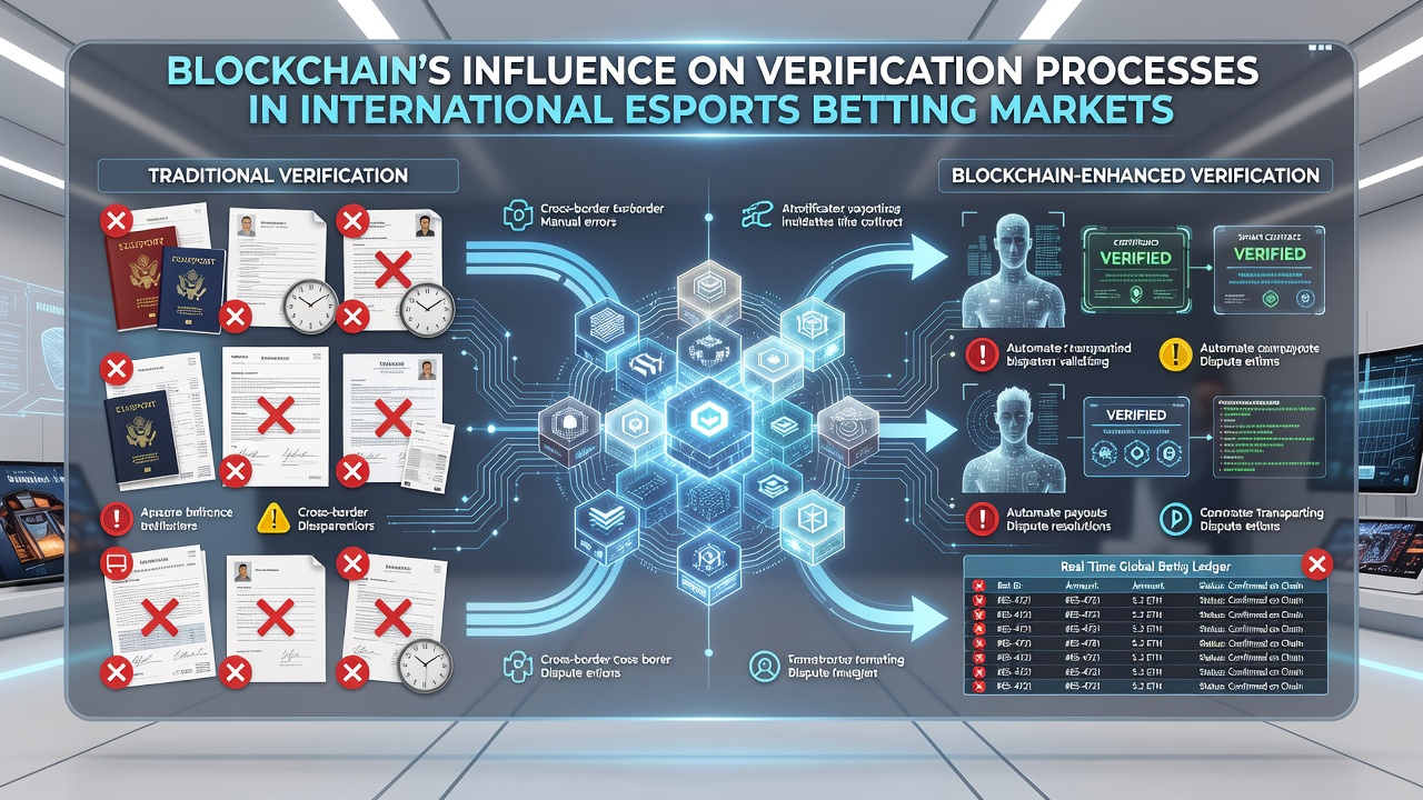 Esports betting dashboard displaying verified blockchain transactions