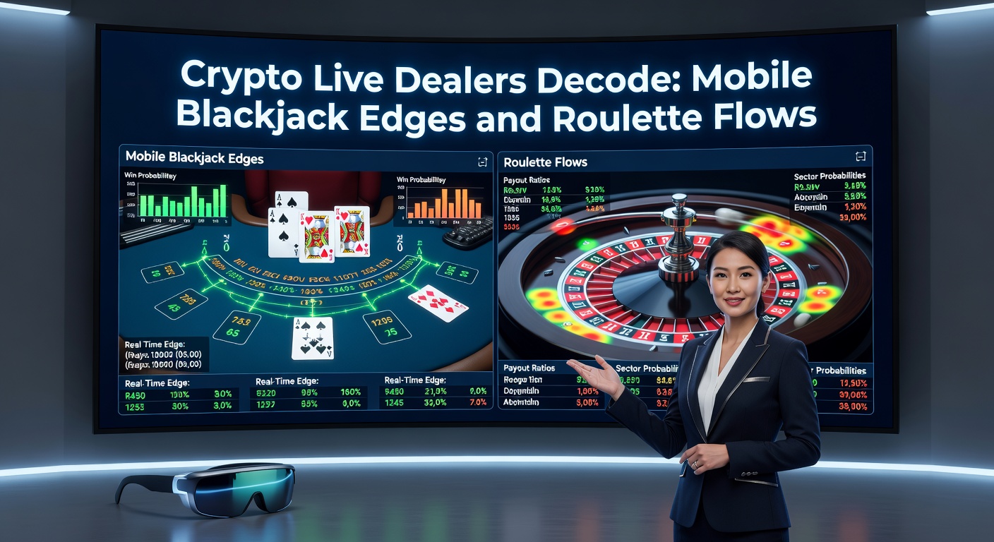 Live dealer streaming blackjack table on a mobile device with cryptocurrency wallet interface visible