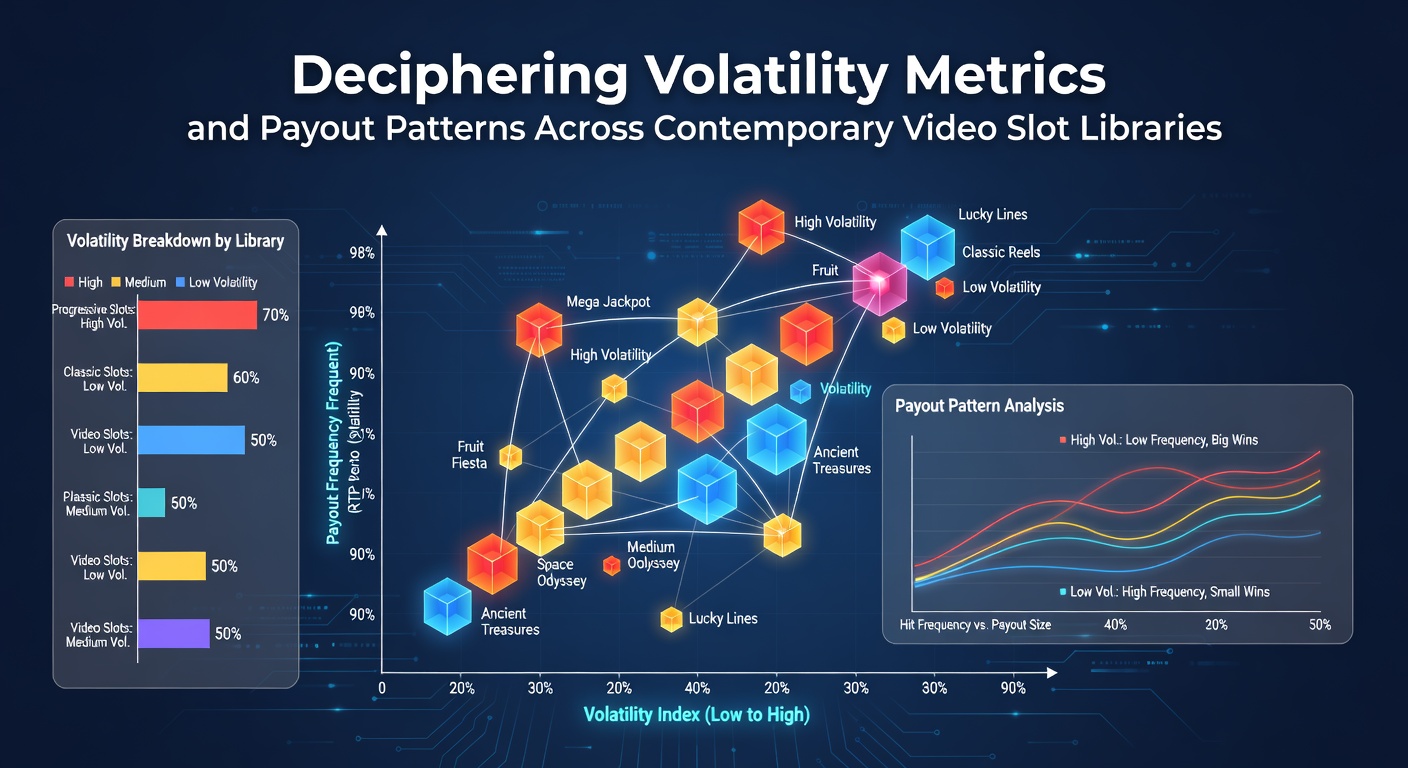 Visual breakdown of volatility metrics in modern video slots showing low medium and high risk payout curves