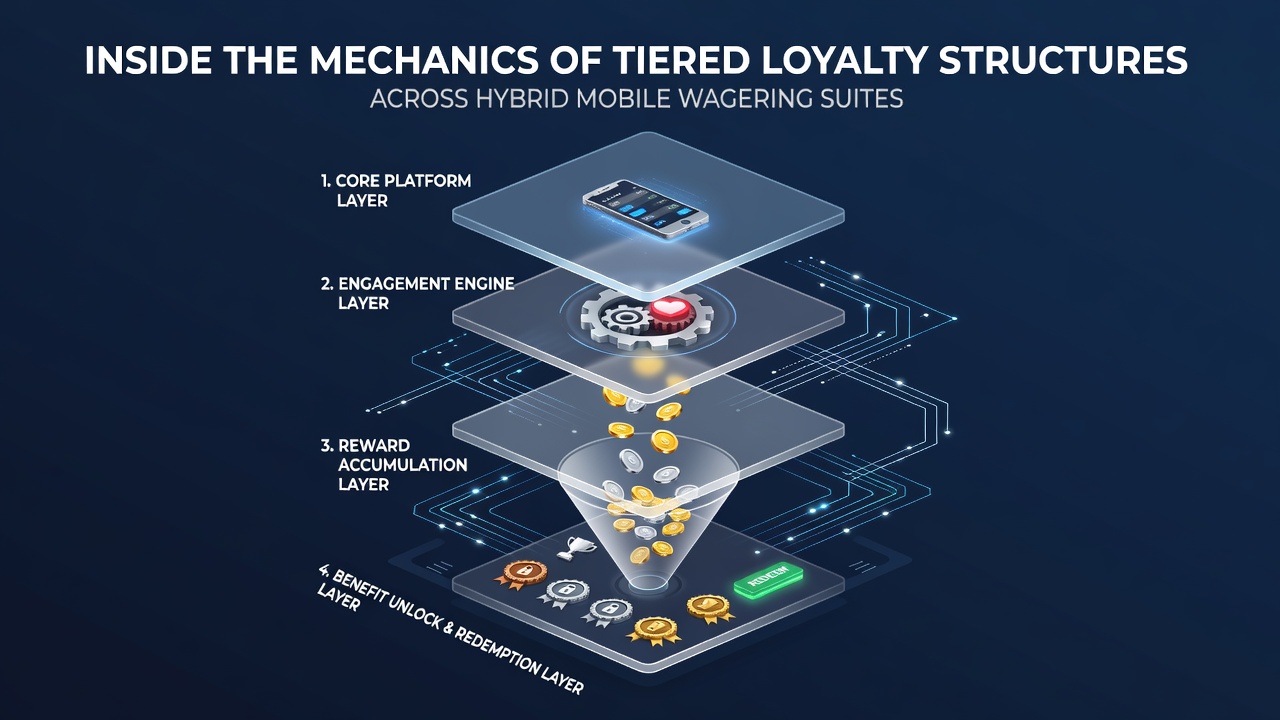 Analytics dashboard showing loyalty tier distribution and reward redemption patterns in a hybrid wagering platform