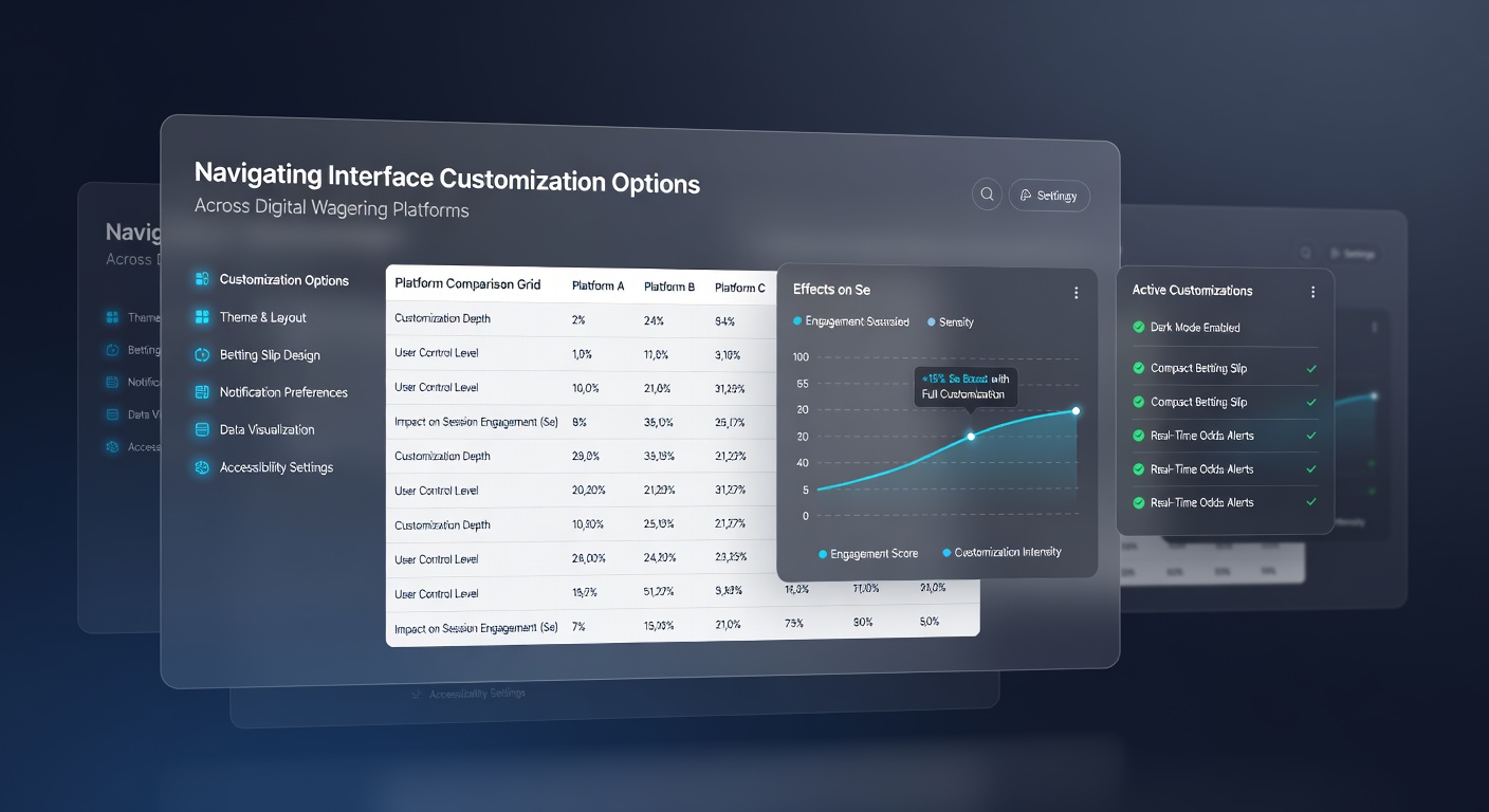 Analytics dashboard displaying engagement patterns linked to customized interface settings on wagering platforms