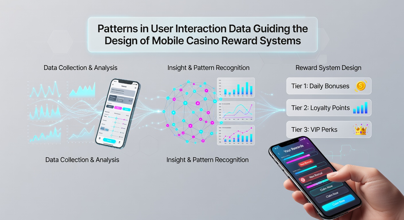 Mobile screen mockup displaying personalized casino rewards based on user data patterns with loyalty meter and bonus offers