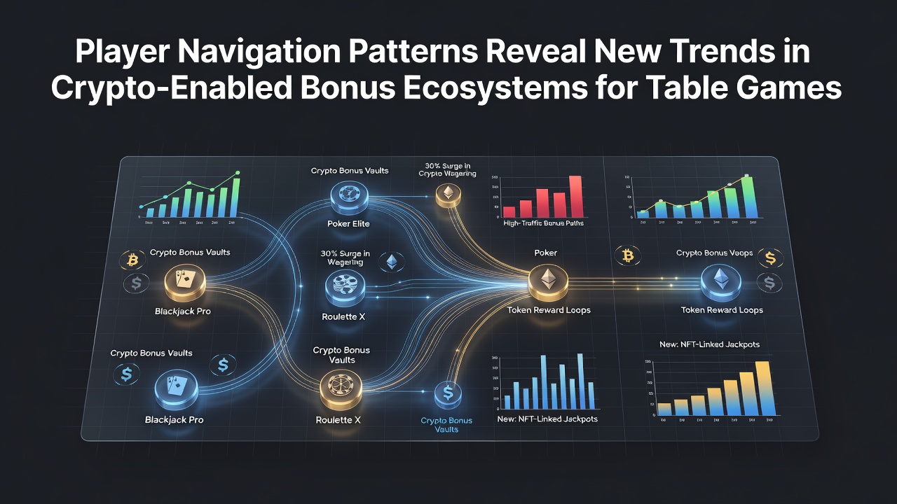 Player navigation heatmaps showing movement through crypto bonus sections and table game lobbies in mobile casino apps