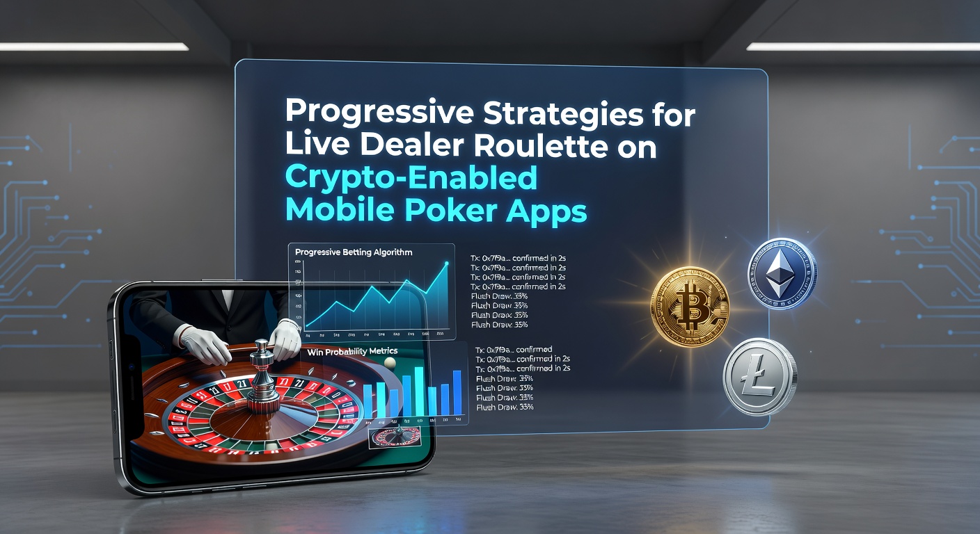 Vibrant live dealer roulette wheel spinning on a mobile screen, integrated with crypto wallet icons and poker app interface