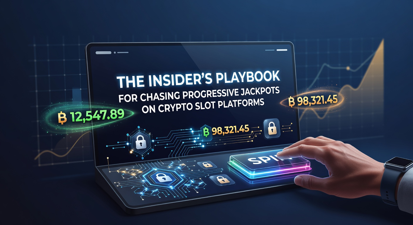 Vibrant crypto slot machine displaying a massive progressive jackpot counter ticking upward amid blockchain symbols and cryptocurrency icons